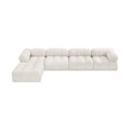 Anastasia 136" Cream Boucle Fabric Upholstered 5pc. Modular Sectional - Sec5B