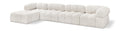 Anastasia 136" Cream Boucle Fabric Upholstered 5pc. Modular Sectional - Sec5B