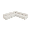 Anastasia 102" Cream Boucle Fabric Upholstered 5pc. Modular Sectional - Sec5C