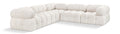 Anastasia 102" Cream Boucle Fabric Upholstered 5pc. Modular Sectional - Sec5D