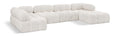 Anastasia 136" Cream Boucle Fabric Upholstered 6pc. Modular Sectional - Sec6A
