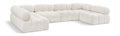 Anastasia 136" Cream Boucle Fabric Upholstered 6pc. Modular Sectional - Sec6B
