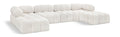 Anastasia 136" Cream Boucle Fabric Upholstered 6pc. Modular Sectional - Sec6D