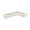 Anastasia 136" Cream Boucle Fabric Upholstered 6pc. Modular Sectional - Sec6F