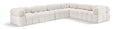 Anastasia 136" Cream Boucle Fabric Upholstered 6pc. Modular Sectional - Sec6F