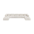 Anastasia 170" Cream Boucle Fabric Upholstered 7pc. Modular Sectional - Sec7B