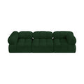 Anastasia 102" Green Boucle Fabric Upholstered 3pc. Modular Sofa - S102A