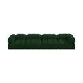 Anastasia 136" Green Boucle Fabric Upholstered 4pc. Modular Sofa - S136A