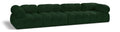 Anastasia 136" Green Boucle Fabric Upholstered 4pc. Modular Sofa - S136A
