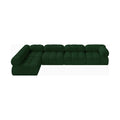 Anastasia 136" Green Boucle Fabric Upholstered 5pc. Modular Sectional - Sec5A
