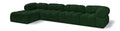 Anastasia 136" Green Boucle Fabric Upholstered 5pc. Modular Sectional - Sec5B