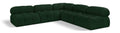 Anastasia 102" Green Boucle Fabric Upholstered 5pc. Modular Sectional - Sec5C
