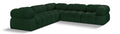 Anastasia 102" Green Boucle Fabric Upholstered 5pc. Modular Sectional - Sec5D