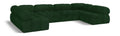 Anastasia 136" Green Boucle Fabric Upholstered 6pc. Modular Sectional - Sec6B