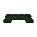 Anastasia 136" Green Boucle Fabric Upholstered 6pc. Modular Sectional - Sec6D