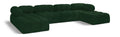 Anastasia 136" Green Boucle Fabric Upholstered 6pc. Modular Sectional - Sec6D