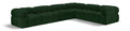 Anastasia 136" Green Boucle Fabric Upholstered 6pc. Modular Sectional - Sec6F