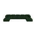 Anastasia 170" Green Boucle Fabric Upholstered 7pc. Modular Sectional - Sec7B