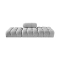 Anastasia 102" Grey Boucle Fabric Upholstered 3pc. Modular Sofa - S102C