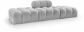 Anastasia 102" Grey Boucle Fabric Upholstered 3pc. Modular Sofa - S102C