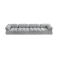 Anastasia 136" Grey Boucle Fabric Upholstered 4pc. Modular Sofa - S136A