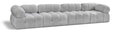 Anastasia 136" Grey Boucle Fabric Upholstered 4pc. Modular Sofa - S136A