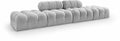Anastasia 136" Grey Boucle Fabric Upholstered 4pc. Modular Sofa - S136C