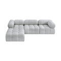 Anastasia 102" Grey Boucle Fabric Upholstered 4pc. Modular Sectional - Sec4B