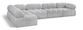 Anastasia 136" Grey Boucle Fabric Upholstered 5pc. Modular Sectional - Sec5A