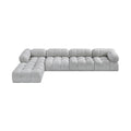 Anastasia 136" Grey Boucle Fabric Upholstered 5pc. Modular Sectional - Sec5B