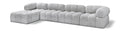 Anastasia 136" Grey Boucle Fabric Upholstered 5pc. Modular Sectional - Sec5B