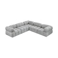 Anastasia 102" Grey Boucle Fabric Upholstered 5pc. Modular Sectional - Sec5D