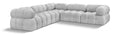 Anastasia 102" Grey Boucle Fabric Upholstered 5pc. Modular Sectional - Sec5D