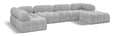 Anastasia 136" Grey Boucle Fabric Upholstered 6pc. Modular Sectional - Sec6A