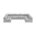 Anastasia 136" Grey Boucle Fabric Upholstered 6pc. Modular Sectional - Sec6B
