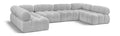 Anastasia 136" Grey Boucle Fabric Upholstered 6pc. Modular Sectional - Sec6B