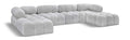 Anastasia 136" Grey Boucle Fabric Upholstered 6pc. Modular Sectional - Sec6D