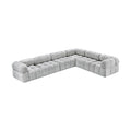 Anastasia 136" Grey Boucle Fabric Upholstered 6pc. Modular Sectional - Sec6F