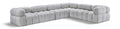 Anastasia 136" Grey Boucle Fabric Upholstered 6pc. Modular Sectional - Sec6F