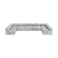 Anastasia 170" Grey Boucle Fabric Upholstered 7pc. Modular Sectional - Sec7A