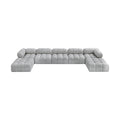 Anastasia 170" Grey Boucle Fabric Upholstered 7pc. Modular Sectional - Sec7B