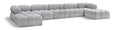 Anastasia 170" Grey Boucle Fabric Upholstered 7pc. Modular Sectional - Sec7B
