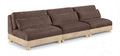 Tobin 120" Brown Chenille Fabric Upholstered 3pc. Modular Sofa - S3B