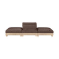 Tobin 120" Brown Chenille Fabric Upholstered 3pc. Modular Sofa - S3C