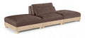 Tobin 120" Brown Chenille Fabric Upholstered 3pc. Modular Sofa - S3C