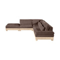 Tobin 127.75" Brown Chenille Fabric Upholstered 5pc. Modular Sectional - Sec5D