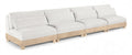 Tobin 160" Cream Chenille Fabric Upholstered 4pc. Modular Sofa - S4B