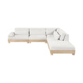 Tobin 120" Cream Chenille Fabric Upholstered 5pc. Modular Sectional - Sec5A