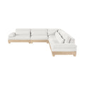Tobin 127.75" Cream Chenille Fabric Upholstered 5pc. Modular Sectional - Sec5B