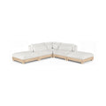 Tobin 120" Cream Chenille Fabric Upholstered 5pc. Modular Sectional - Sec5C